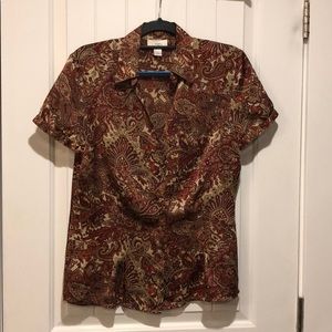 Short sleeved paisley blouse